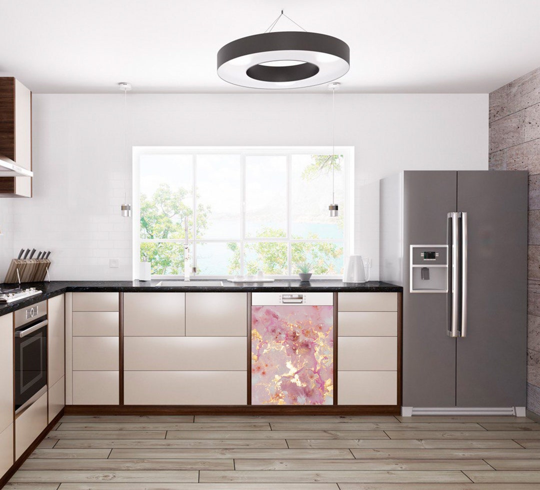 Pink Marble Skins Dishwasher Wraps Kitchen Decor Dishwasher Etsy