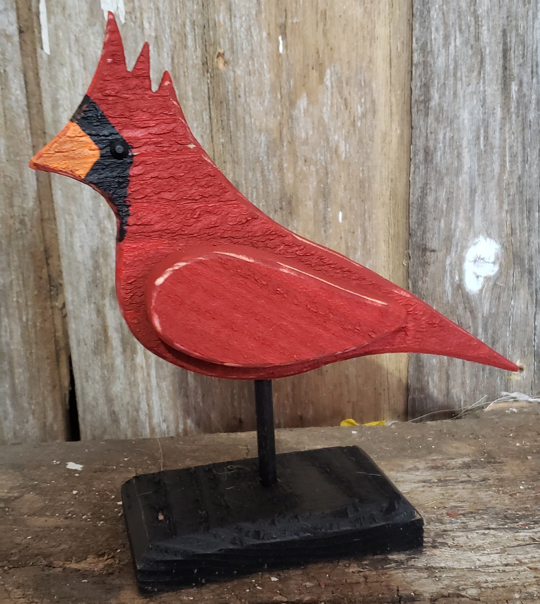Rustic Wood Cardinal Wood Cardinal Cardinal Bird Red Etsy