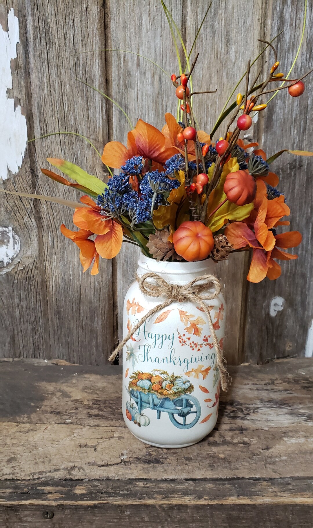 Farmhouse Mason Jar Rustic Mason Jar Fall Rustic Mason Jar - Etsy