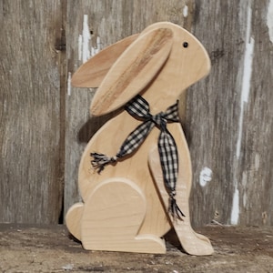Primitive Wood Rabbit, Rustic Wood Rabbit, White Rustic Bunny, White ...