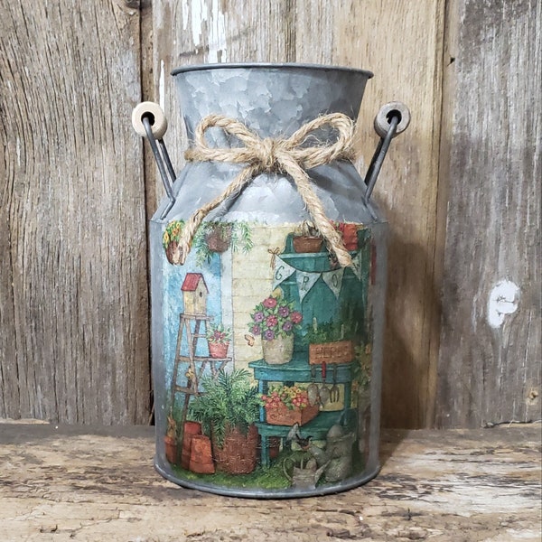 Rustic Garden Decor, Rustic Bird, Rustic Jug, Spring Garden, Porch Decor, Summer Decor, Primitive Decor