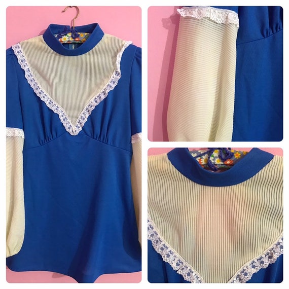 60s mini gogo dress bishop sleeves size S