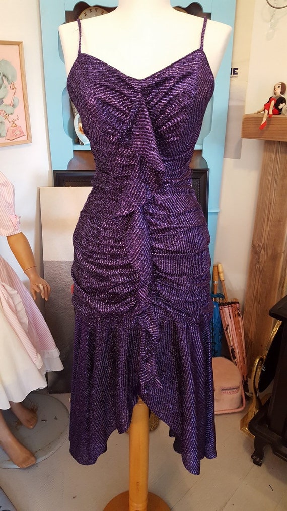 80s does 50s purple lurex Mermaid dress