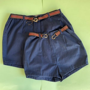 Deadstock 1960s denim shorts with attached belt