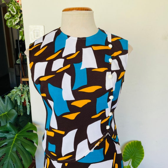 1960s Matching set with abstract print. Size M - image 3