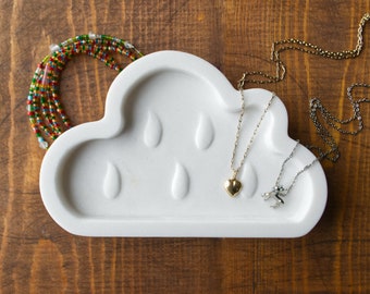 real marble soap dish gift for teens girl minimal cloud shape decor playful sculptural design catchall Marble jewelry tray trinket dish