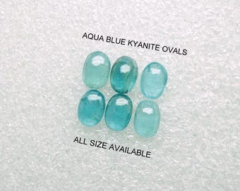 Natural Aqua Blue Kyanite Oval Cabochon: Loose Gemstone