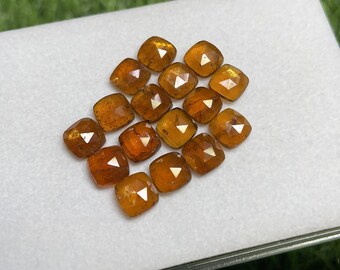 100% Natural Kyanite Gemstone * 7X7 MM Cushion Shape Rosecut orange Kyanite Gemstone For Jewelry Making * 16 Pcs Natural Kyanite Gemstone *