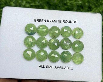 Mint Green Kyanite Gemstone: Round Rose Cut, AAA Quality