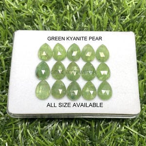Green Kyanite Gemstone: Rose Cut Pear Shape, AAA Quality