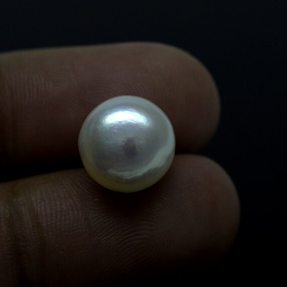 Natural White Pearl Gemstone Preety Round Cabochon Pearl Stone Etsy UK