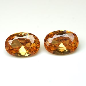 Dark Champagne Zircon Gemstone: Faceted Oval, 19ct (2 Pcs)