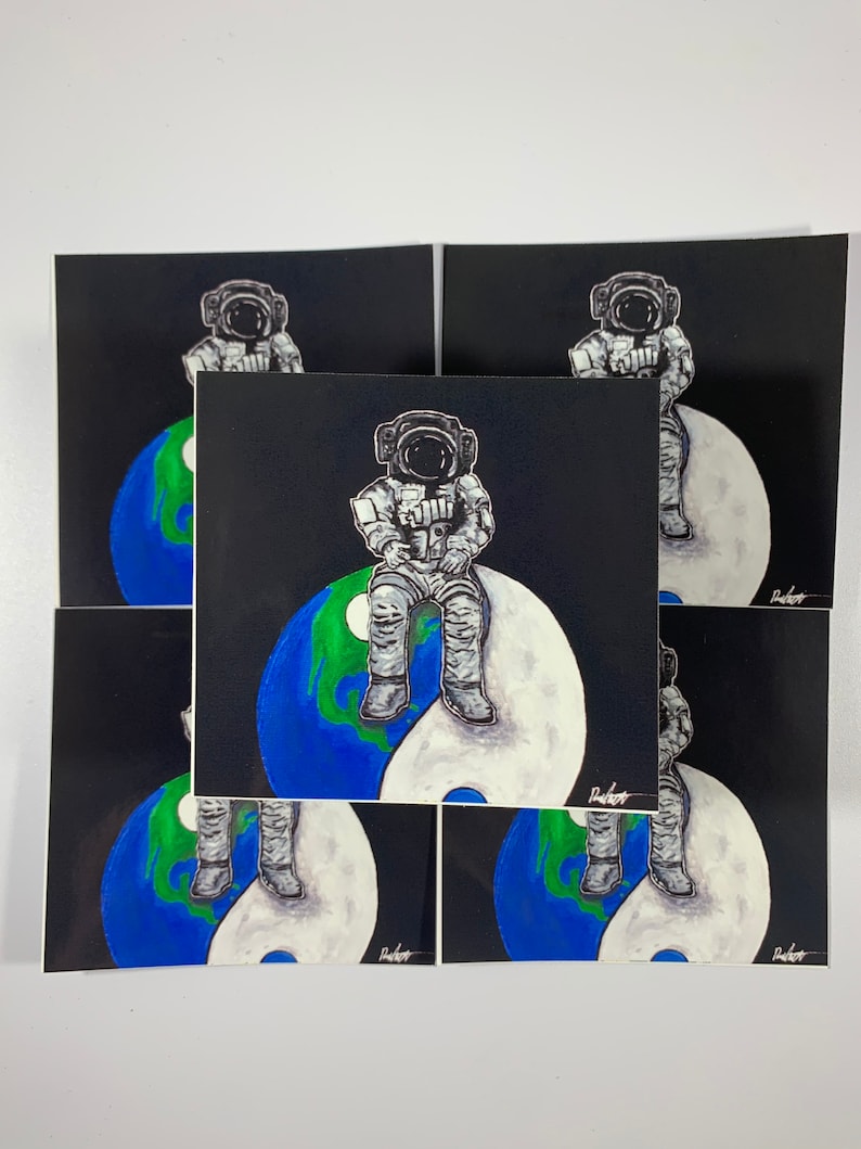 Space man Vinyl stickers vinyl stickers| space art space stickers yin yang stickers spaceman yin yang art