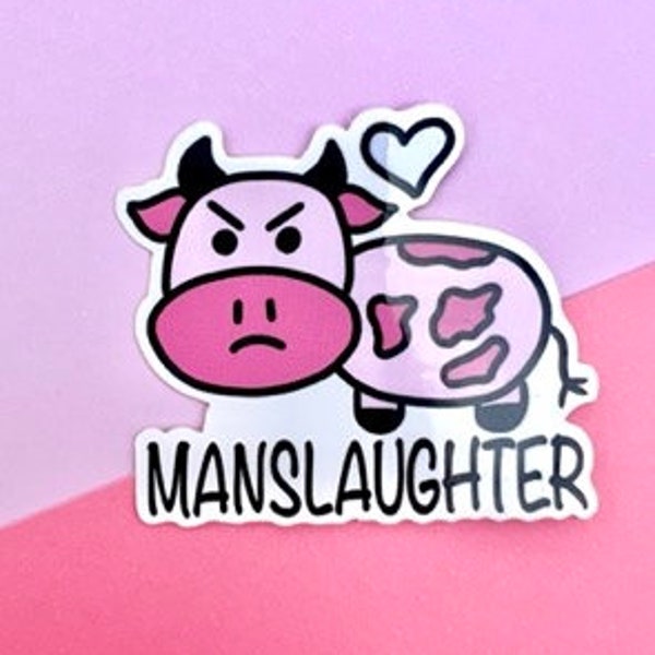 Strawberry Manslaughter Valentines Day Cow Sticker