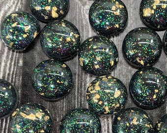 Cabujón con purpurina de galaxia de 12 mm (10 piezas)