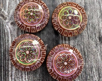 Mood Beads, Mirage , Sun-Blossom ,  4 beads, 16x16mm