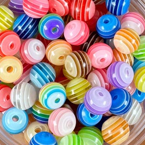 40 pieces, Multi Color, Round Acrylic Beads, 8mm