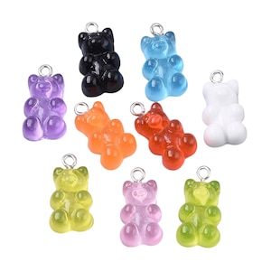 Gummy Bear Cabochon Charm with hook (10 pieces) in pairs