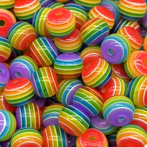 40 pieces, Multi Color, Round Acrylic Beads, 8mm