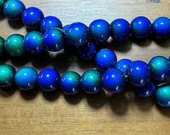 Mood beads , color change, 12mm, 4 beads