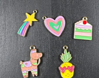 Piñata Charm set, 5 charms