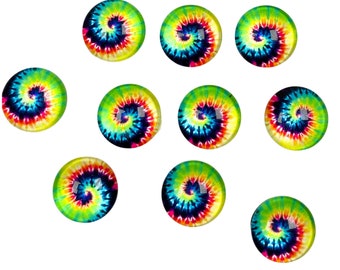 Tie Dye Cabochon 12mm (10 pieces)