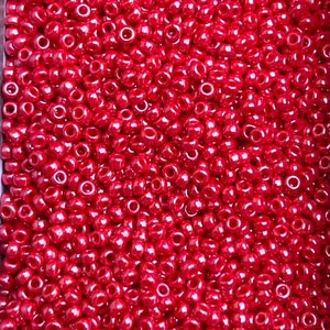 Miyuki seed beads 11/0 Round, Opaque Red Luster , 24g