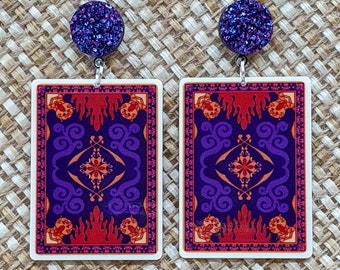 Disney Inspired Aladdin "Magic Carpet" Flat Backed Acrylic Earrings