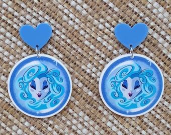 Orecchini in acrilico con retro piatto ispirati alla casa stregata di Madame Leota