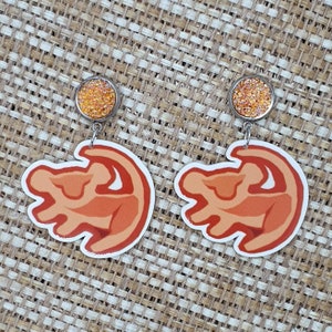 The Lion King Inspired Simba Flat Backed Acrylic Earrings