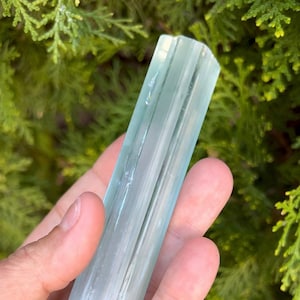 Large Aquamarine Crystal Wand, 6 inch long Natural Blue Aquamarine Crystal, 736 cts Aquamarine Crystal, Collector Gemmy Aquamarine Crystal