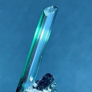 Blue-Green Tourmaline, Collector Gemmy Tourmaline, Blue Green Terminated Crystal, Natural Color Brazilian Tourmaline, Transparent Tourmaline