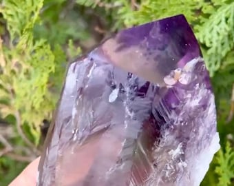 8.2 inch Ametrine Wand, Raw Ametrine, Brazilian Ametrine Point, Amethyst and Citrine Laser, Natural Color Zone Ametrine, Citrine Phantom Gem