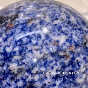 Blue Sodalite Sphere, 3.5 inch Bahia Blue Sodalite Ball, Brazilian Sodalite Crystal Sphere, Unique Sodalite Globe, Collector Sodalite Orb
