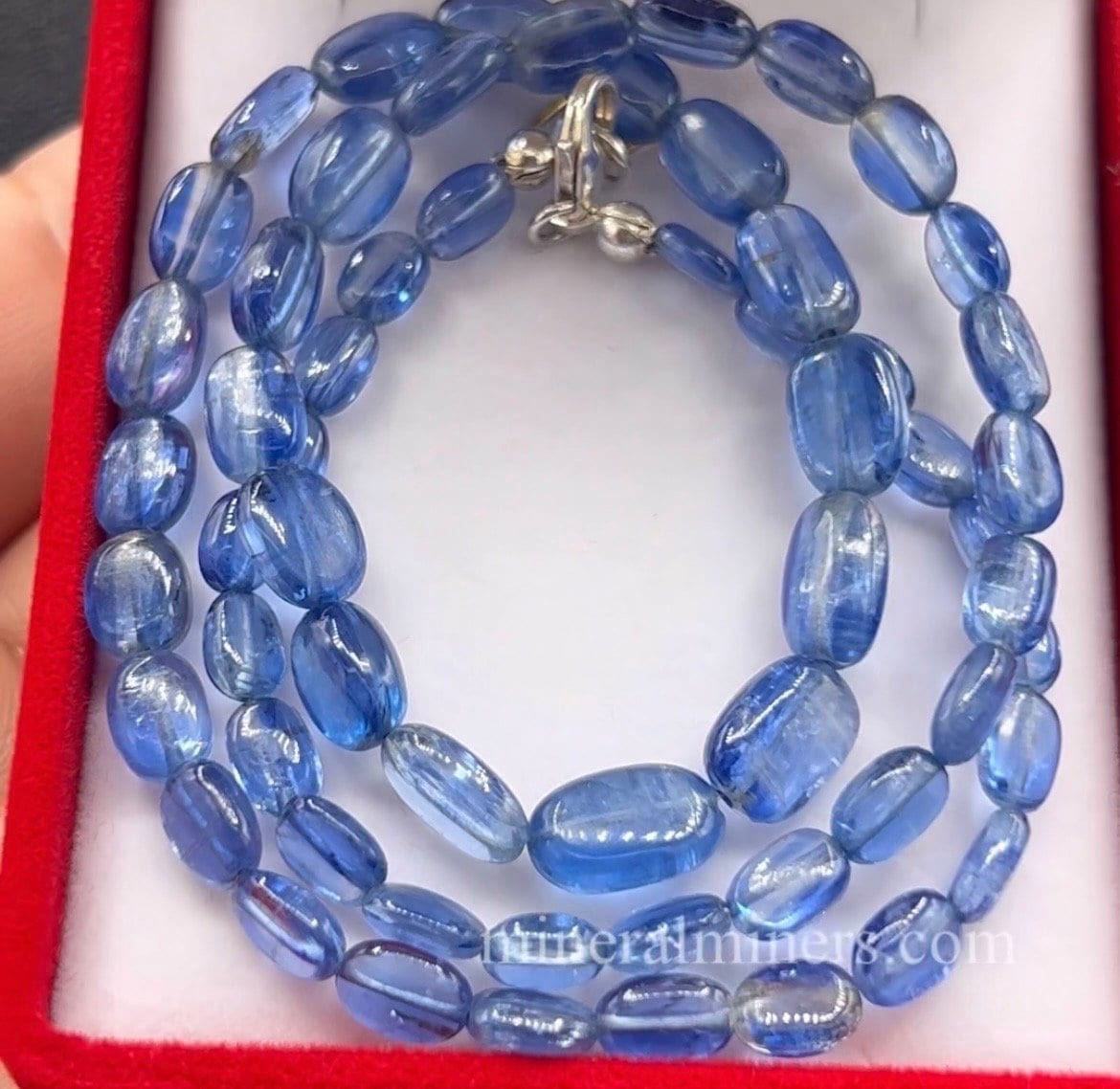 ブルーカイヤナイト43.0センチ.プラス18.0センチビーズネックレス！