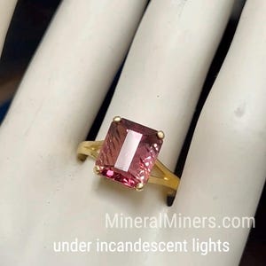 Flawless Pink Tourmaline Ring, 3.9 carats Sunset Rubellite Tourmaline Ring, Faceted Pink Tourmaline 14K Gold Jewelry, Rubellite Tourmaline