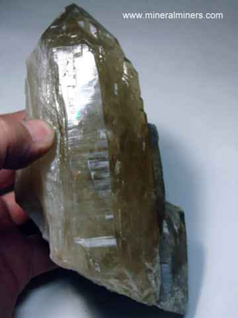 Rainbow view of Natural Color Citrine Rough - photo was taken inside under fluorescent lights.