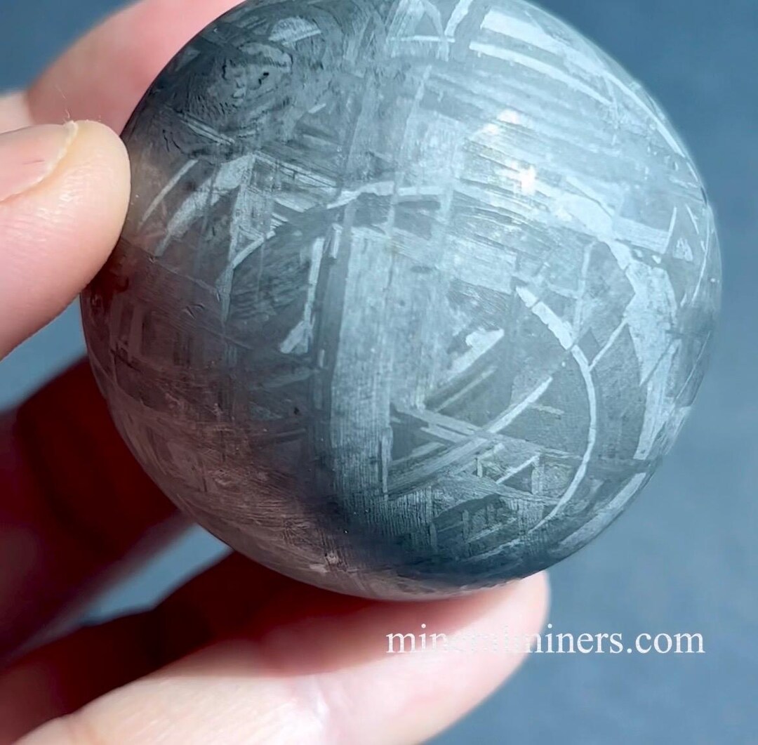 Large Etched Muonionalusta Meteorite Sphere, 32mm Meteorite Space Ball ...