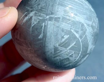 Large Etched Muonionalusta Meteorite Sphere, 32mm Meteorite Space Ball, Rare Meteorite, Collecting Meteorite Sphere, Extraterrestrial Rock