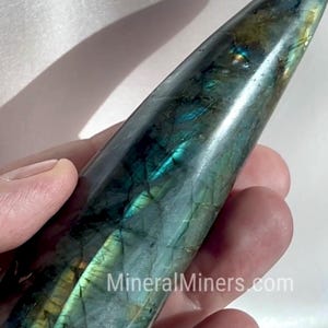 Labradorite Massage Wand, 5 inch Polished Labradorite, Rainbow Labradorite, Drop Sculpture, Labradorescence Tool, Stone Wand, Schiller Stone
