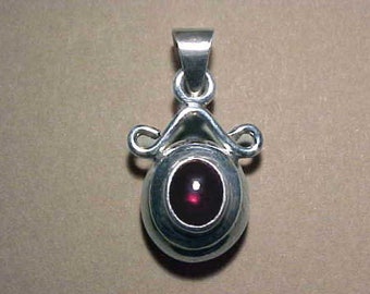 Red Garnet Cabochon Pendant, Natural Almandine Gemstone Pendant, 925 Silver Pendant, Red Garnet Cabochon Jewelry, Natural Red Garnet Stone