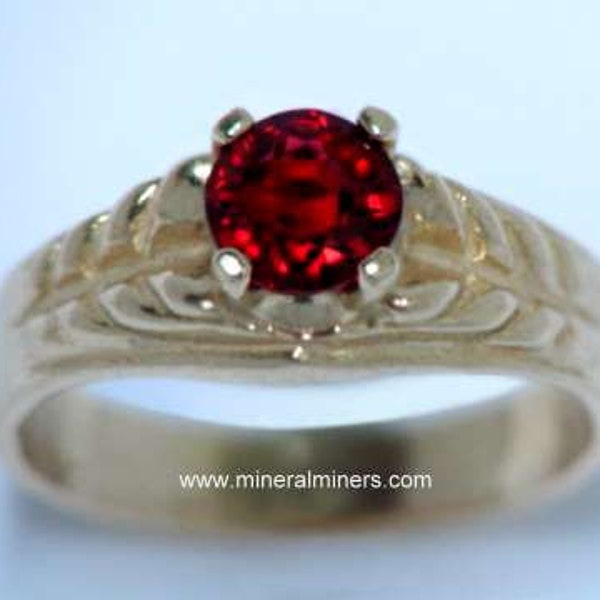 Red Spinel Gold Ring, Tanzania Spinel Gem, Faceted Red Round Spinel, Natural Color Red Spinel, Solitaire 14K Gold Ring, Custom Jewelry