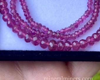 Pink Tourmaline Necklace, Faceted Beads Pink Tourmaline Chain, 48 carats Natural Color Rubellite Tourmaline Beads, Pink Tourmaline Jewelry