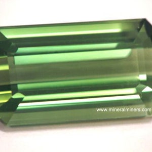 Flawless Large Green Tourmaline Gemstone - photo was taken inside under fluorescent lights.