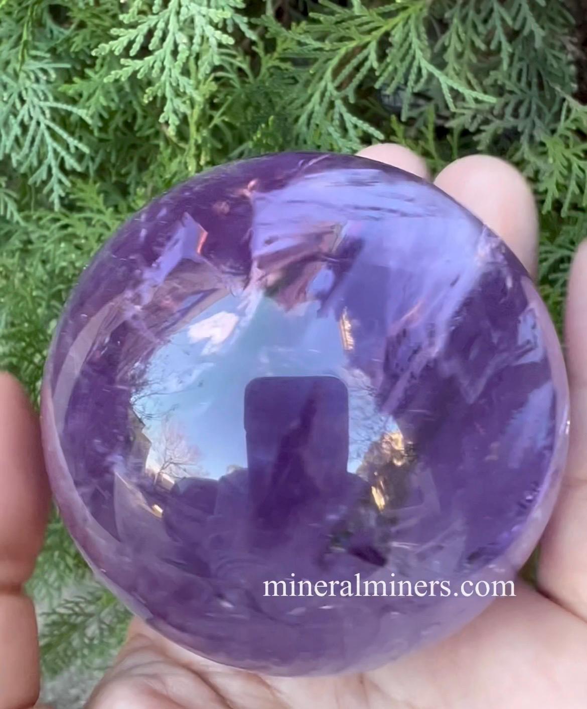 Dark Amethyst Sphere, 3 Inch Decorator Natural Color Ball, Metaphysical Orb, Amethyst, Purple Sphere