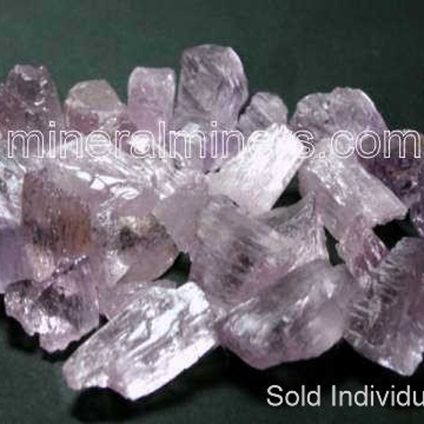 Natural Color Raw Kunzite, Pale Pink Spodumene Mineral, Pink-Lavender Crystals, Translucent Pink Kunzite, Cabochon Grade Kunzite, Nontreated
