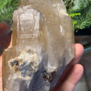 Back view of Natural Color Citrine Rough - photo was taken inside under fluorescent lights.