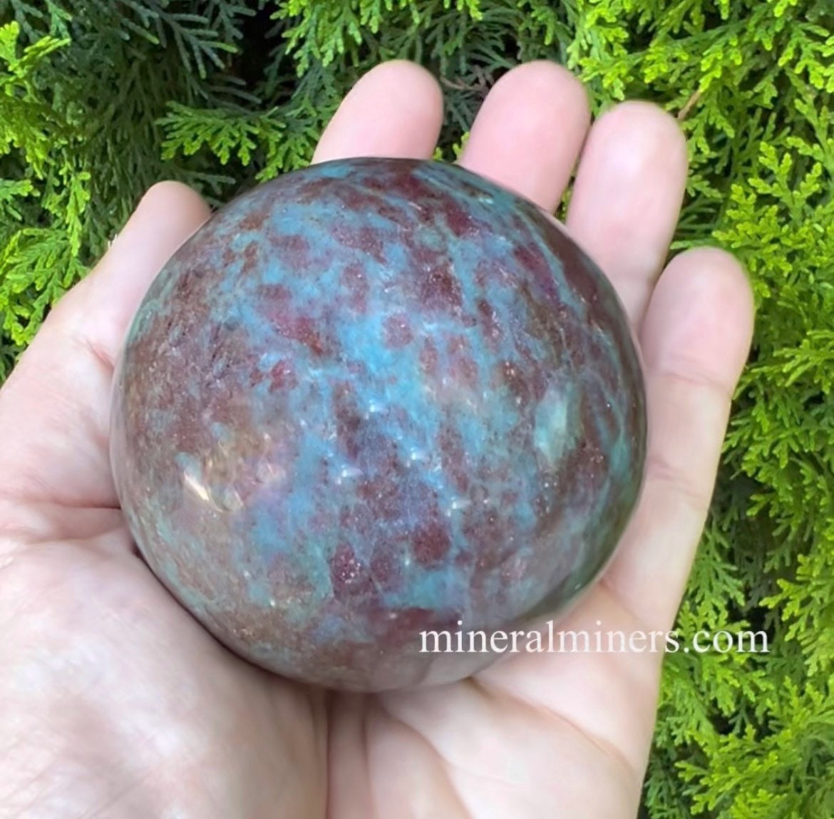 Ruby Sphere in Kyanite Matrix, Natural Ruby Crystals Orb