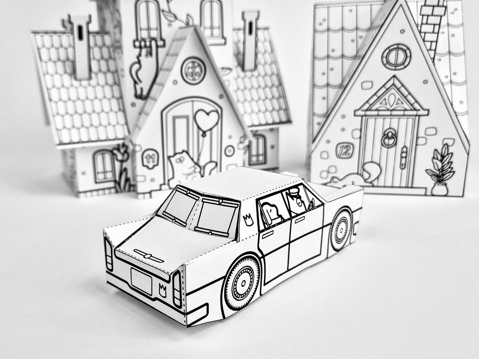 Paper Toys Printable Activity Sheets Craft Kit Cut and Color Pages ...