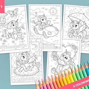 Unicorn Printables, Unicorn Coloring Pages, Unicorn Activities, Unicorn Games, Printable Coloring Pages, Digital - Set 1